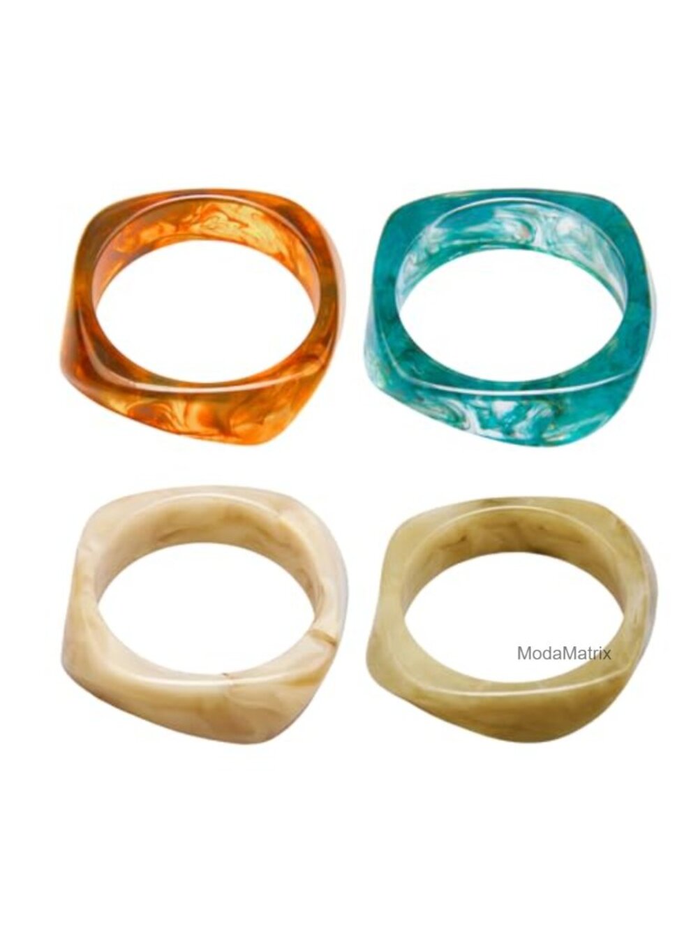 4 Pcs Resin Chunky Bangles Set Acrylic Irregular Bangle Bracelets for Women